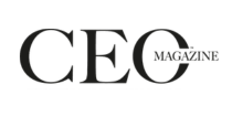 The image shows the logo for CEO Magazine, with the word "CEO" in large, bold black serif letters and the word "MAGAZINE" in smaller capital letters to the right.